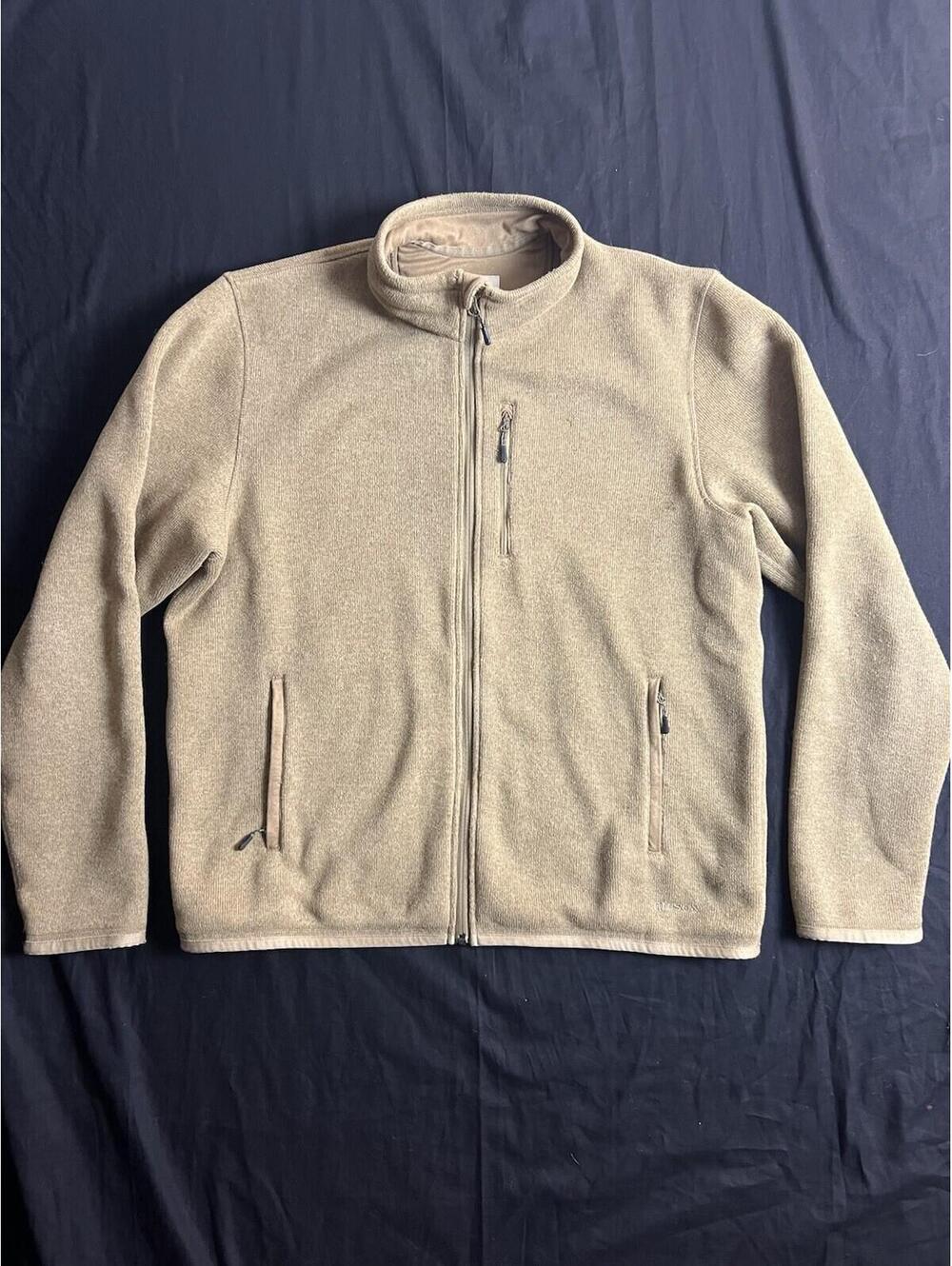 Filson Jacket Mens XL Ridgeway Fleece Polartec Tan Ochre Full Zip Pockets Hike